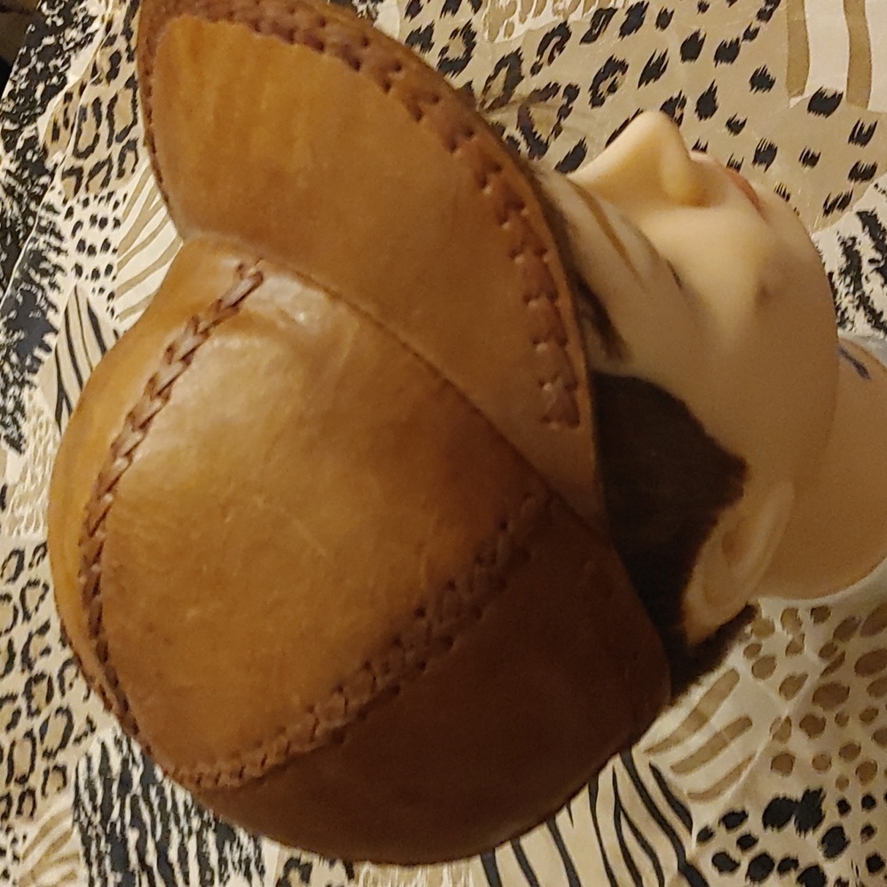Vintage Leather Ball Cap - Picture 1 of 9